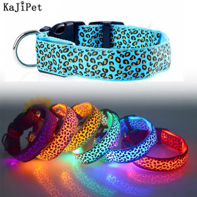 Stylish Leopard Print LED Dog Collar