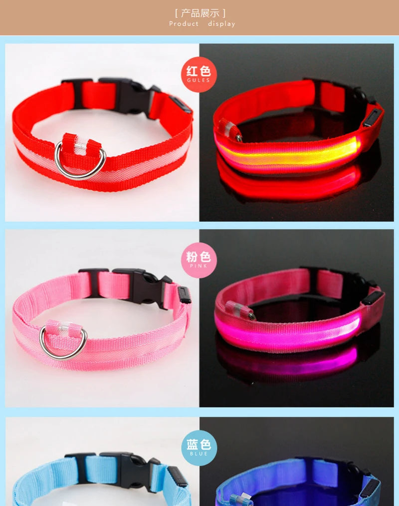 Stylish Leopard Print LED Dog Collar