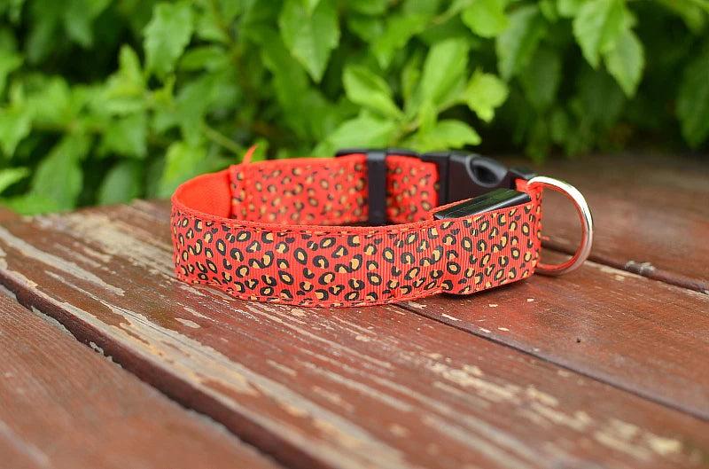 Stylish Leopard Print LED Dog Collar