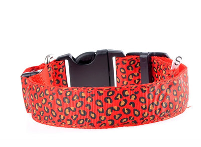 Stylish Leopard Print LED Dog Collar
