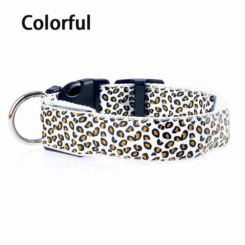 Stylish Leopard Print LED Dog Collar