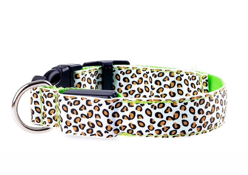 Stylish Leopard Print LED Dog Collar