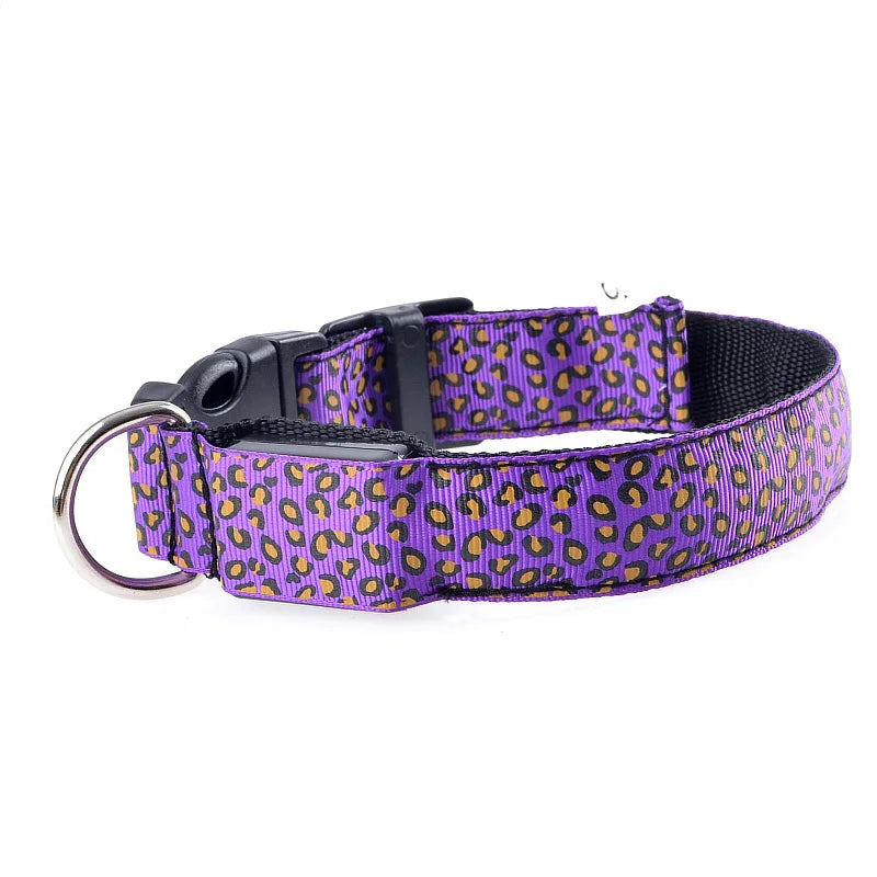 Stylish Leopard Print LED Dog Collar