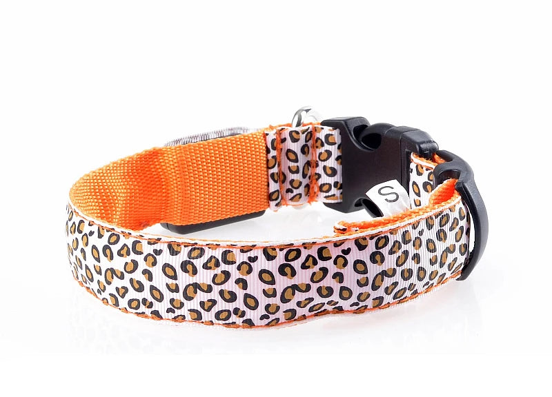 Stylish Leopard Print LED Dog Collar