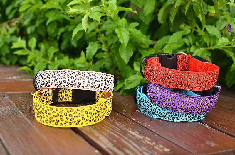 Stylish Leopard Print LED Dog Collar