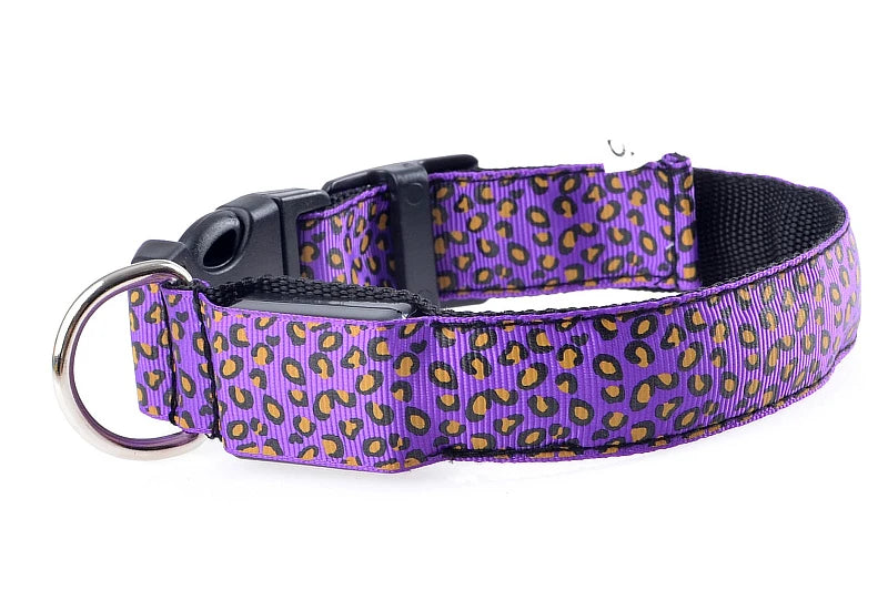 Stylish Leopard Print LED Dog Collar