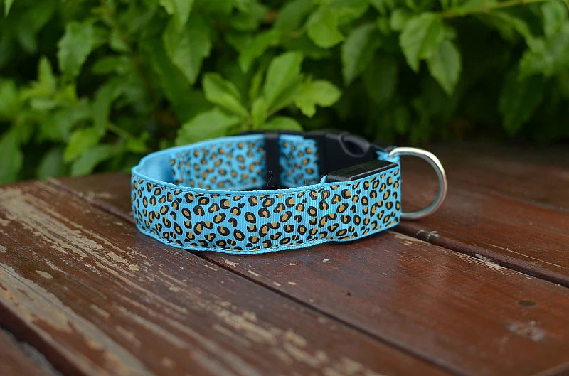 Stylish Leopard Print LED Dog Collar