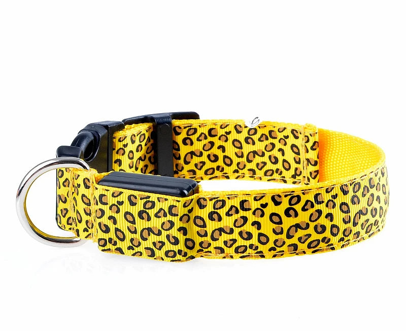 Stylish Leopard Print LED Dog Collar