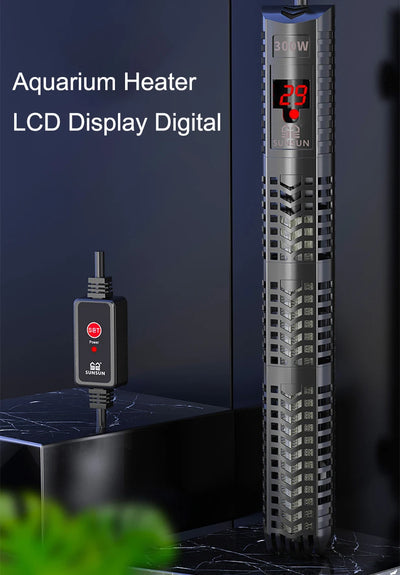 SUNSUN Aquarium Submersible Heater Fish Tank Quartz Glass LCD Display 220V Digital Heating Rod Constant Temperature Control 200W