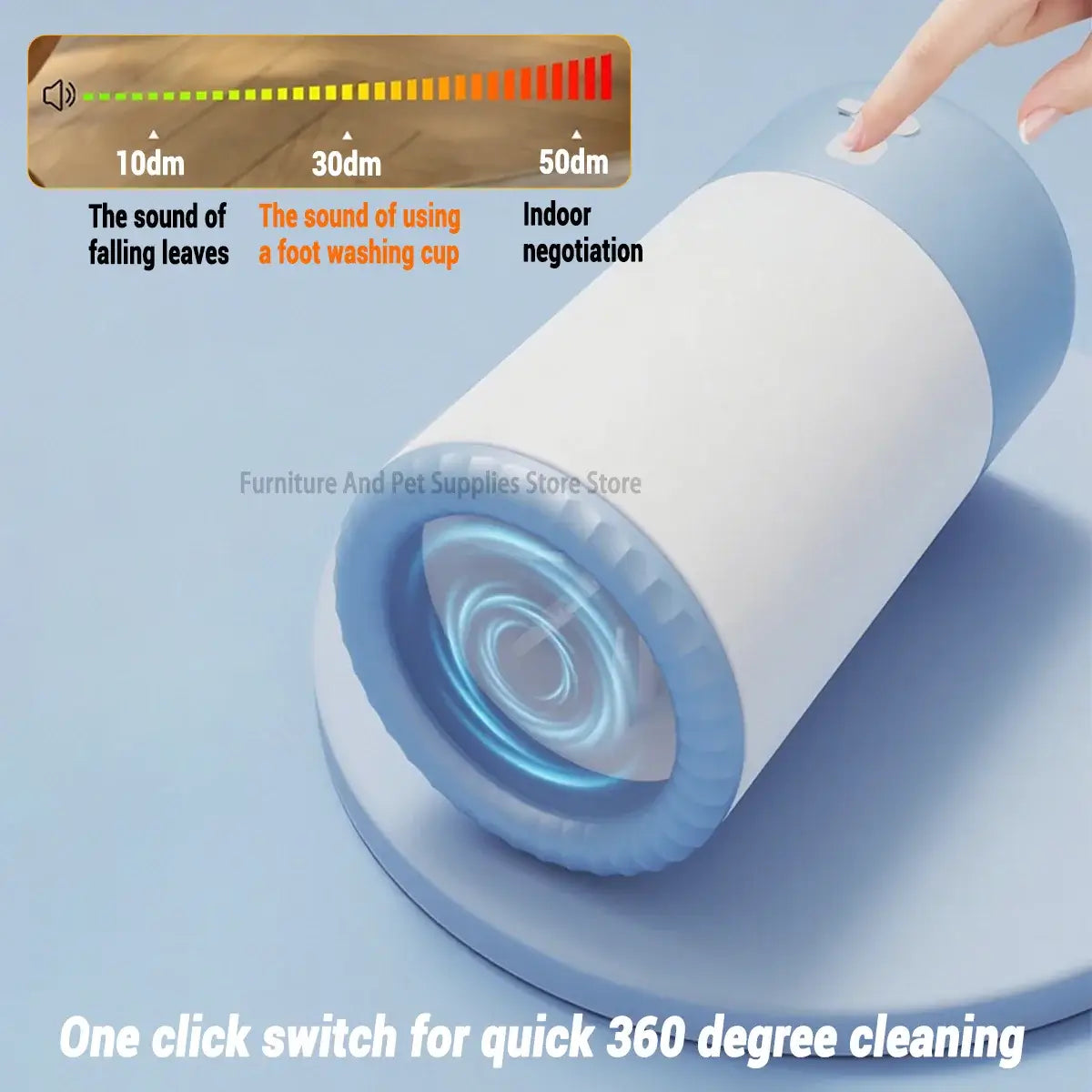 Electric pet paw cleaner featuring one click switch for quick 360 degree cleaning in South Africa.
