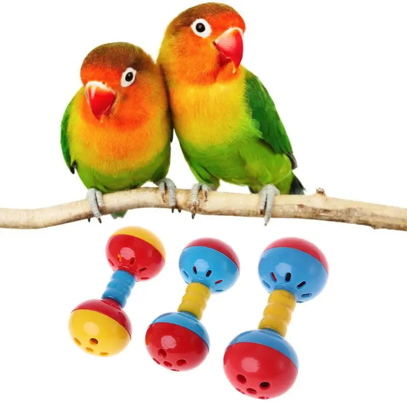 Bird  Colorful Plastics Interactive Dual Balls Parrot Toy for African Greys Cockatoo Small Medium Parrots Y5GB