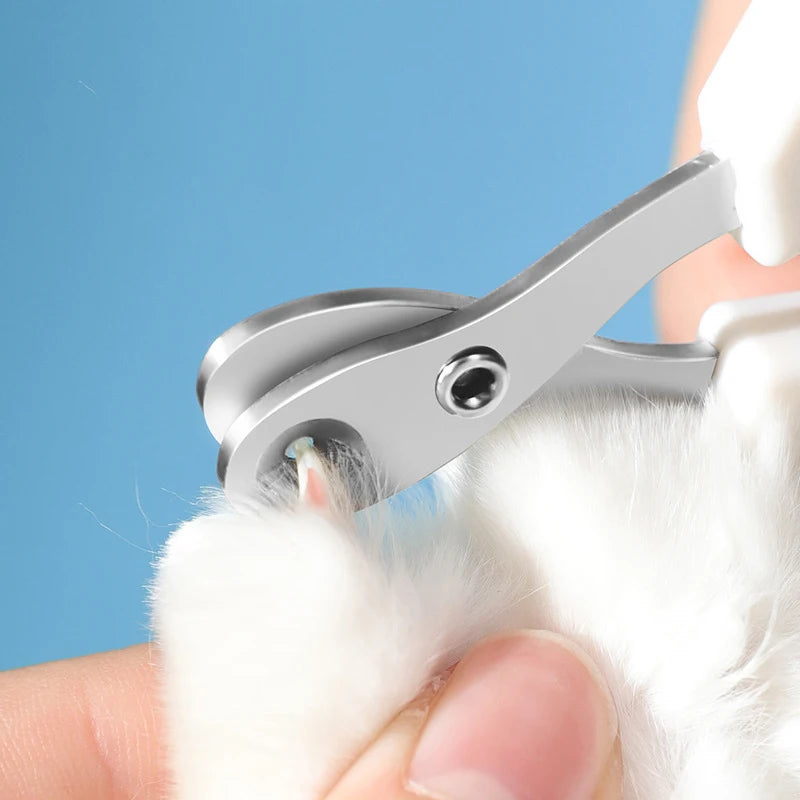 Stainless steel cat and dog nail trimmer featuring ergonomic grip for safe and precise claw care.