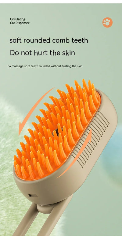 Pet Steam Brush for Cats & Dogs - No Rinse Needed