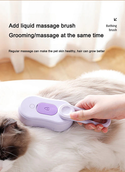 Pet Steam Brush for Cats & Dogs - No Rinse Needed