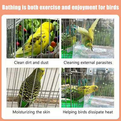 Hanging Bird Bath Box, Parakeet Shower Caged ,Parrot Bath Box Bird For Pet Brids For Canary, Budgerigar, Cockatiel,Parrots P5C2