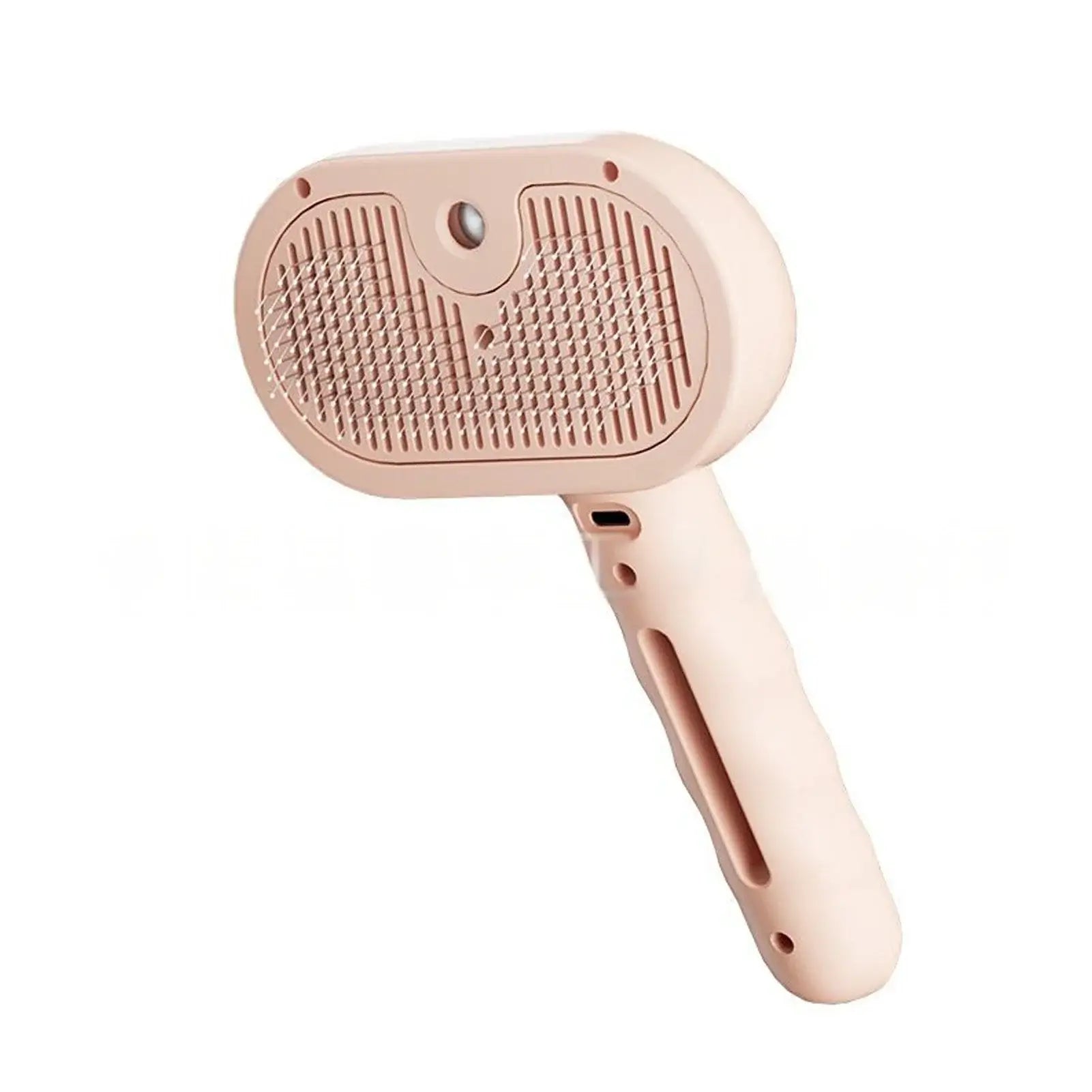Steam dog brush for shedding, effective grooming tool with ergonomic handle design.