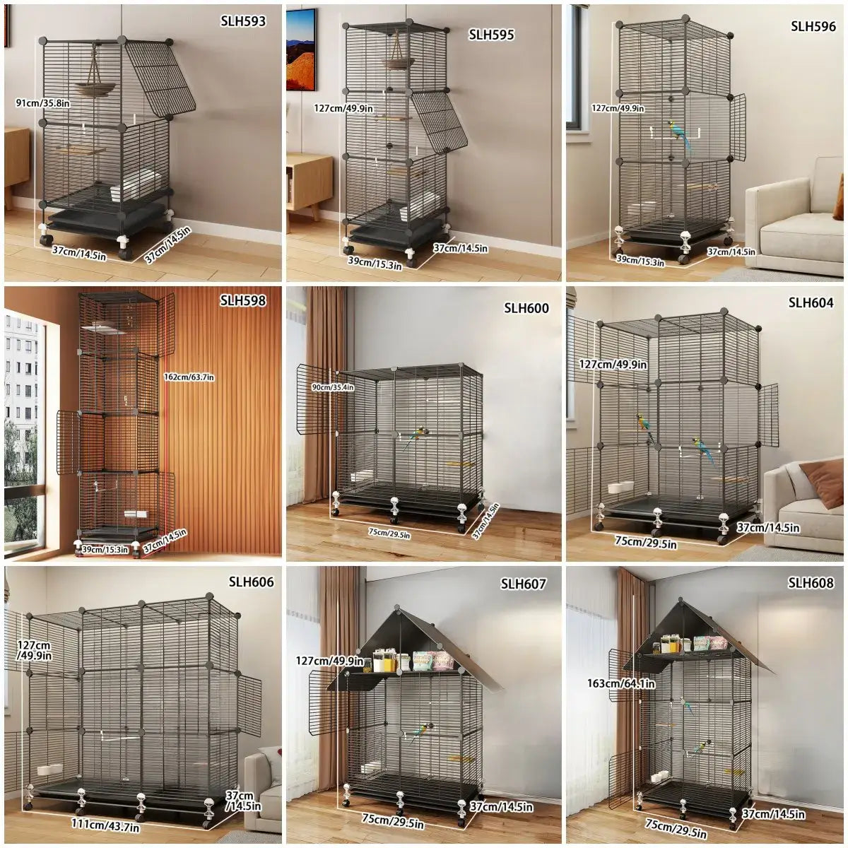 Bird Cage Large Parrot Cage Black Phoenix Myna Special Luxury House Large Thrush Tiger Skin Pearl Bird with Toilet Bird Bowl Wrought Iron Cage