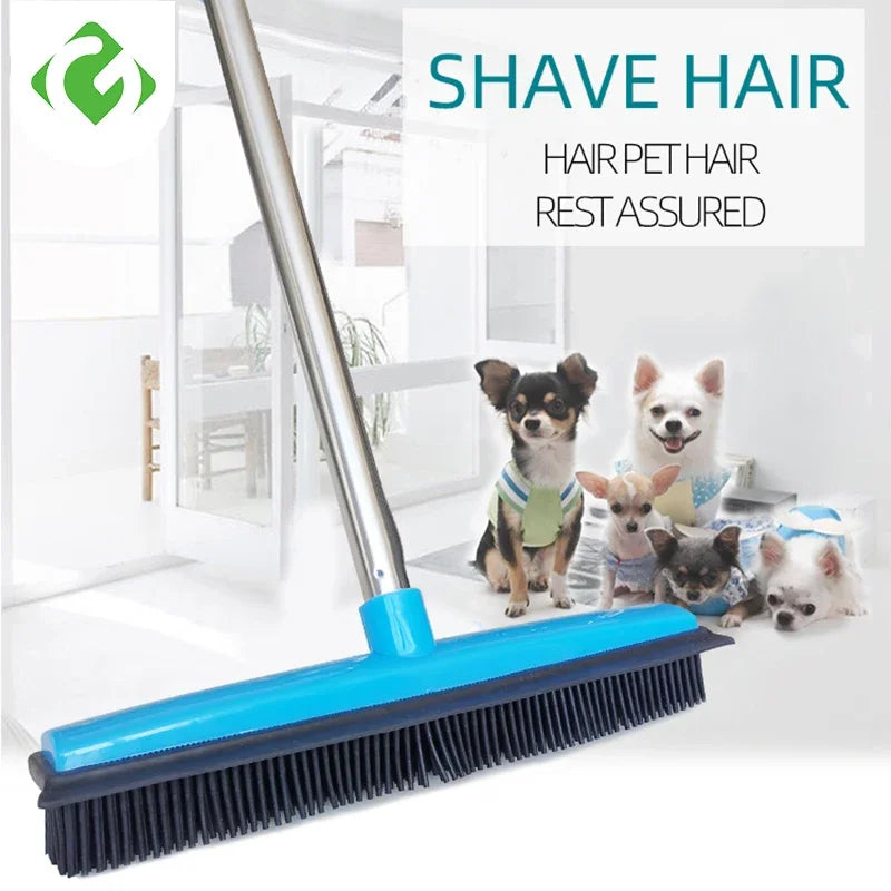 GUANYAO rubber broom for pet hair removal with sleek design, ideal for cleaning pet hair from floors.