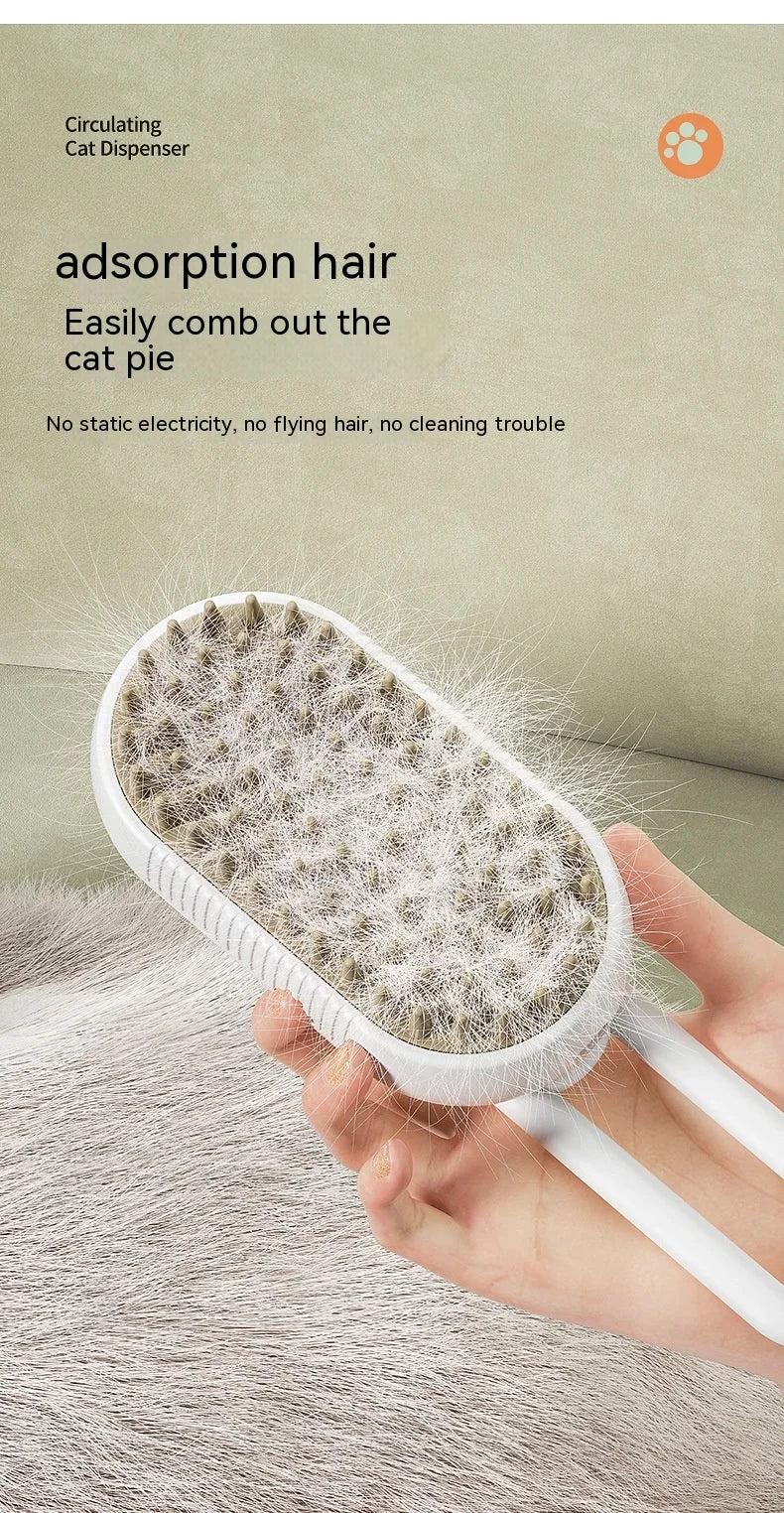Pet Steam Brush for Cats & Dogs - No Rinse Needed