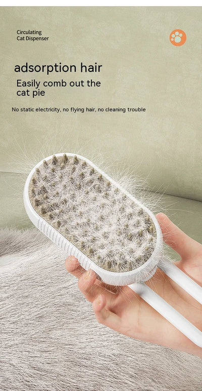 Pet Steam Brush for Cats & Dogs - No Rinse Needed