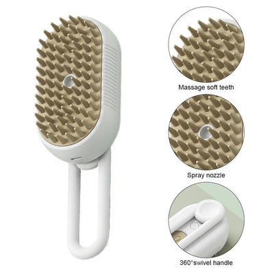 Pet Steam Brush for Cats & Dogs - No Rinse Needed