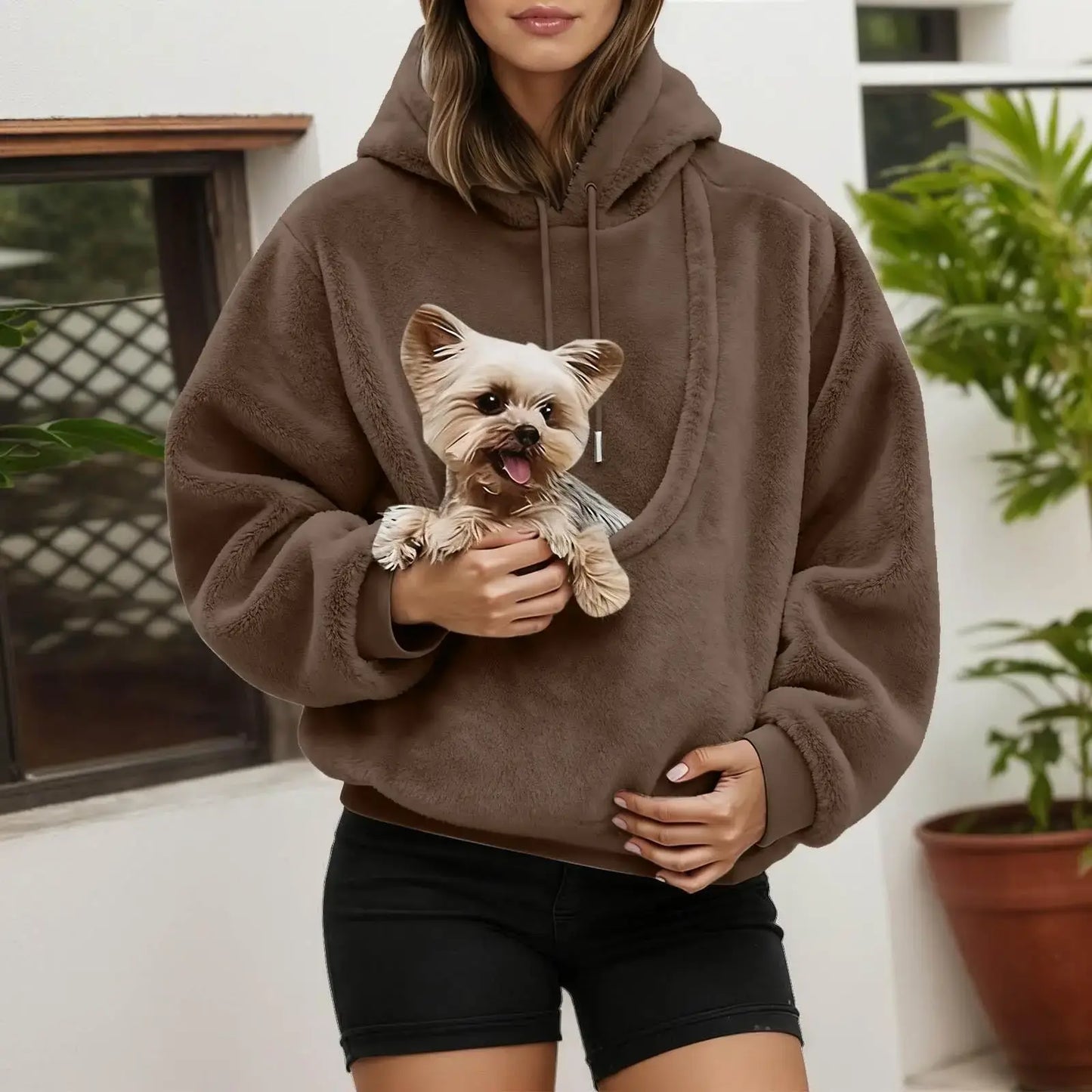 Unisex Pet Carrier Hoodie Cat Dog Bag Long Sleeve Sweatshirt Multiple Colors Plush Daily Wear Fashion Accessory.