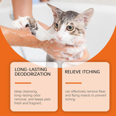 Natural Pet Shampoo for Dogs & Cats, Coconut Oil Derivative Formula, Removes Odor & Tangles, Flea & Insect Repellent,