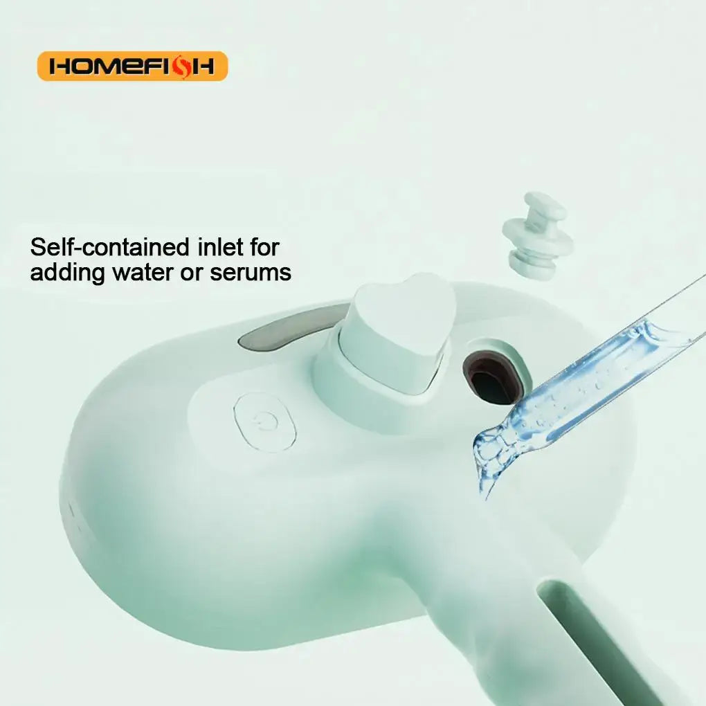Steam dog brush for shedding with self-contained inlet for adding water or serums.