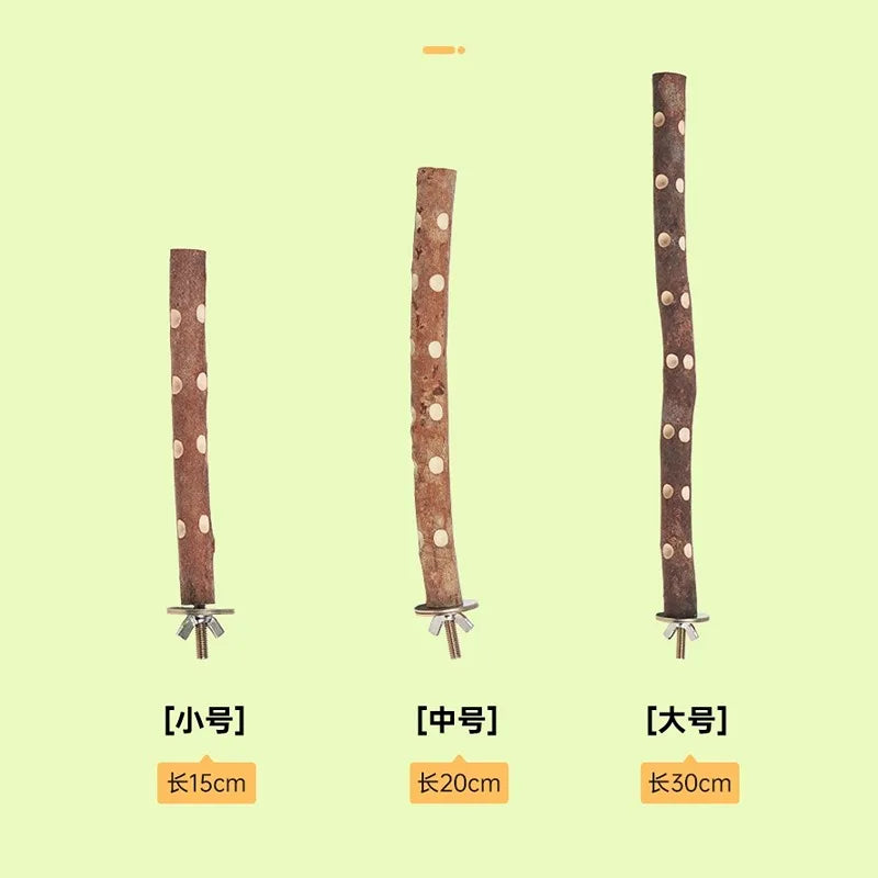 Natural Wood Bird Parakeet Stand Branch Fork Perch Rod Stand Paw Grinding Stick Bird Cage Accessories for Pet Budgies Cockatiels