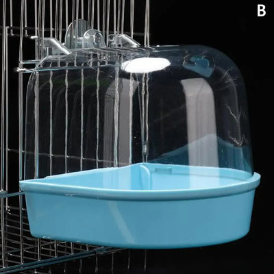 Hanging Bird Bath Box, Parakeet Shower Caged ,Parrot Bath Box Bird For Pet Brids For Canary, Budgerigar, Cockatiel,Parrots P5C2