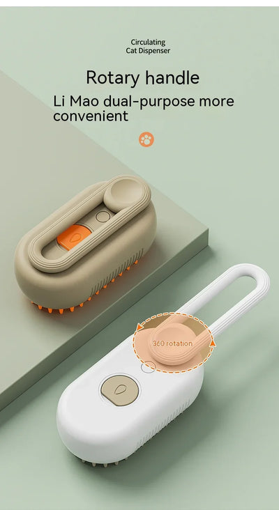 Pet Steam Brush for Cats & Dogs - No Rinse Needed