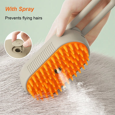Pet Steam Brush for Cats & Dogs - No Rinse Needed